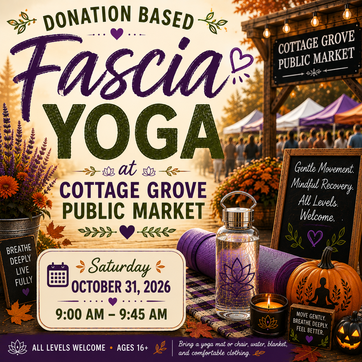 Donation Based Fascia Yoga at Cottage Grove Public Market
