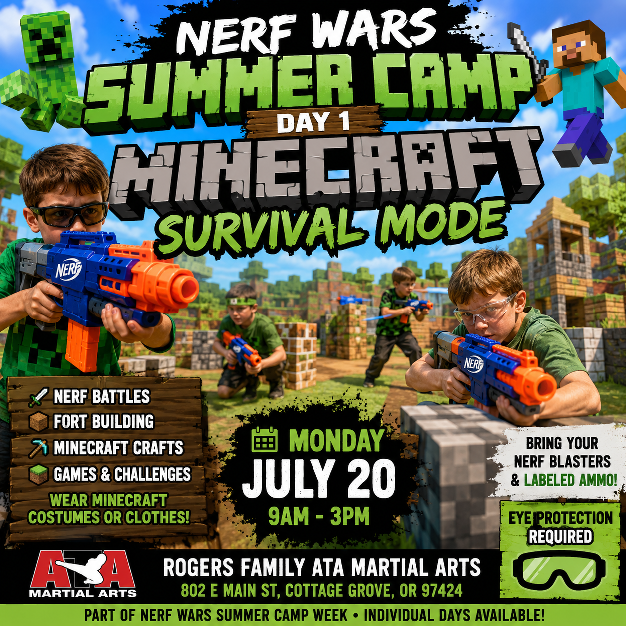 Nerf Wars Summer Camp: Minecraft Survival Mode