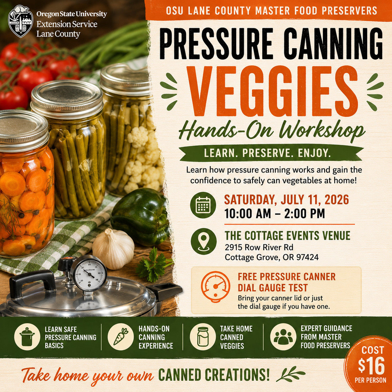 Pressure Canning Veggies Workshop