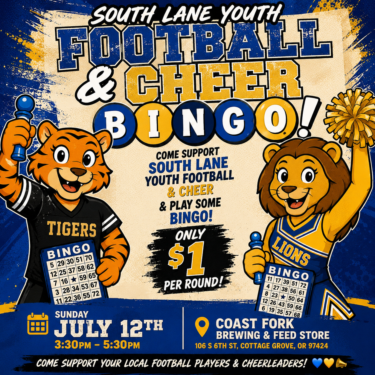 South Lane Youth Football & Cheer Bingo Fundraiser