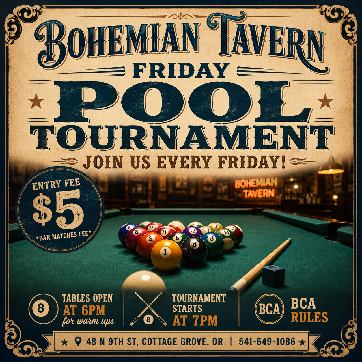 Bohemian Tavern Friday Pool Tournament