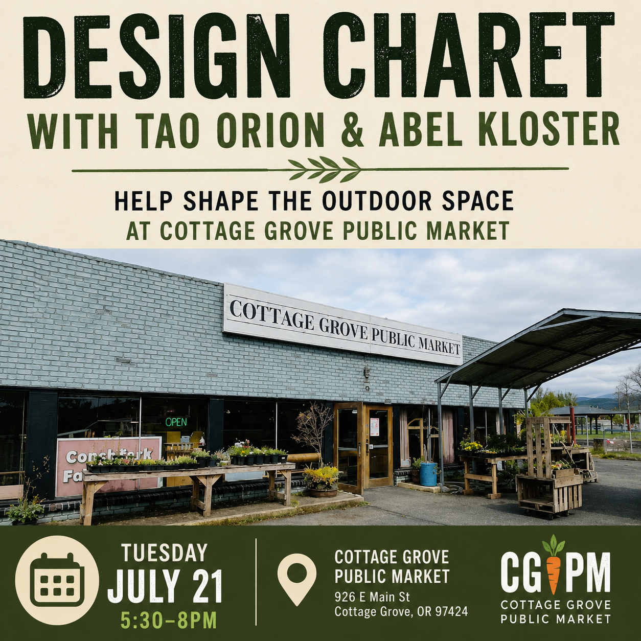 Design Charet with Tao Orion & Abel Kloster | Cottage Grove Public Market