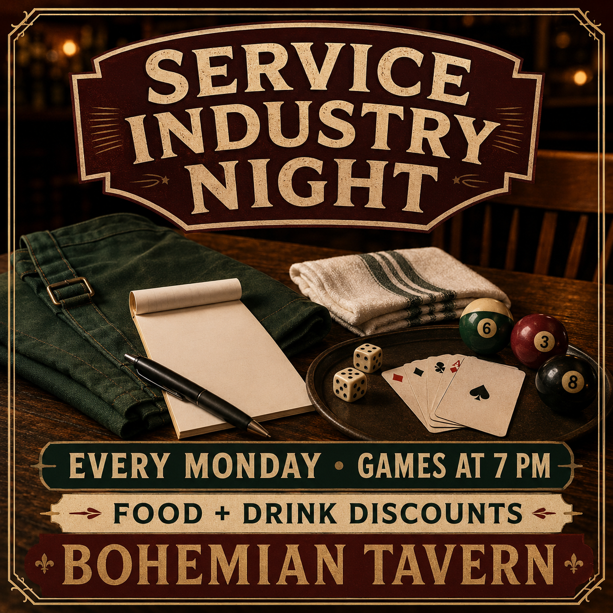 Service Industry Night at Bohemian Tavern