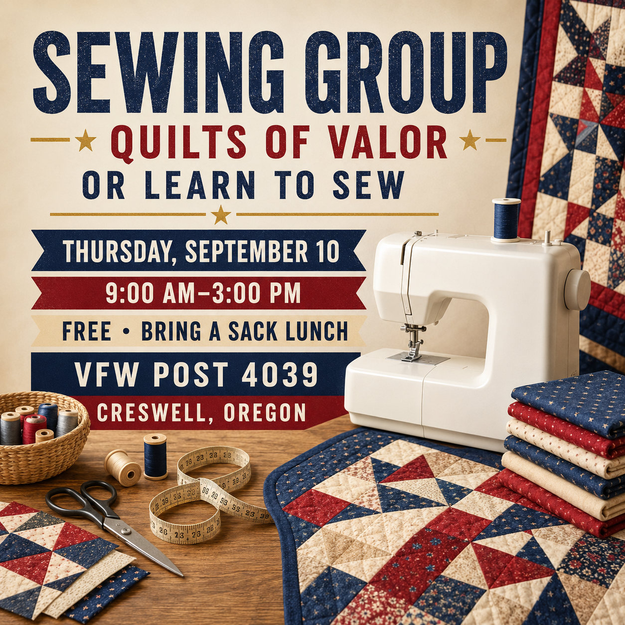Quilts of Valor Sewing Group & Learn-to-Sew Day