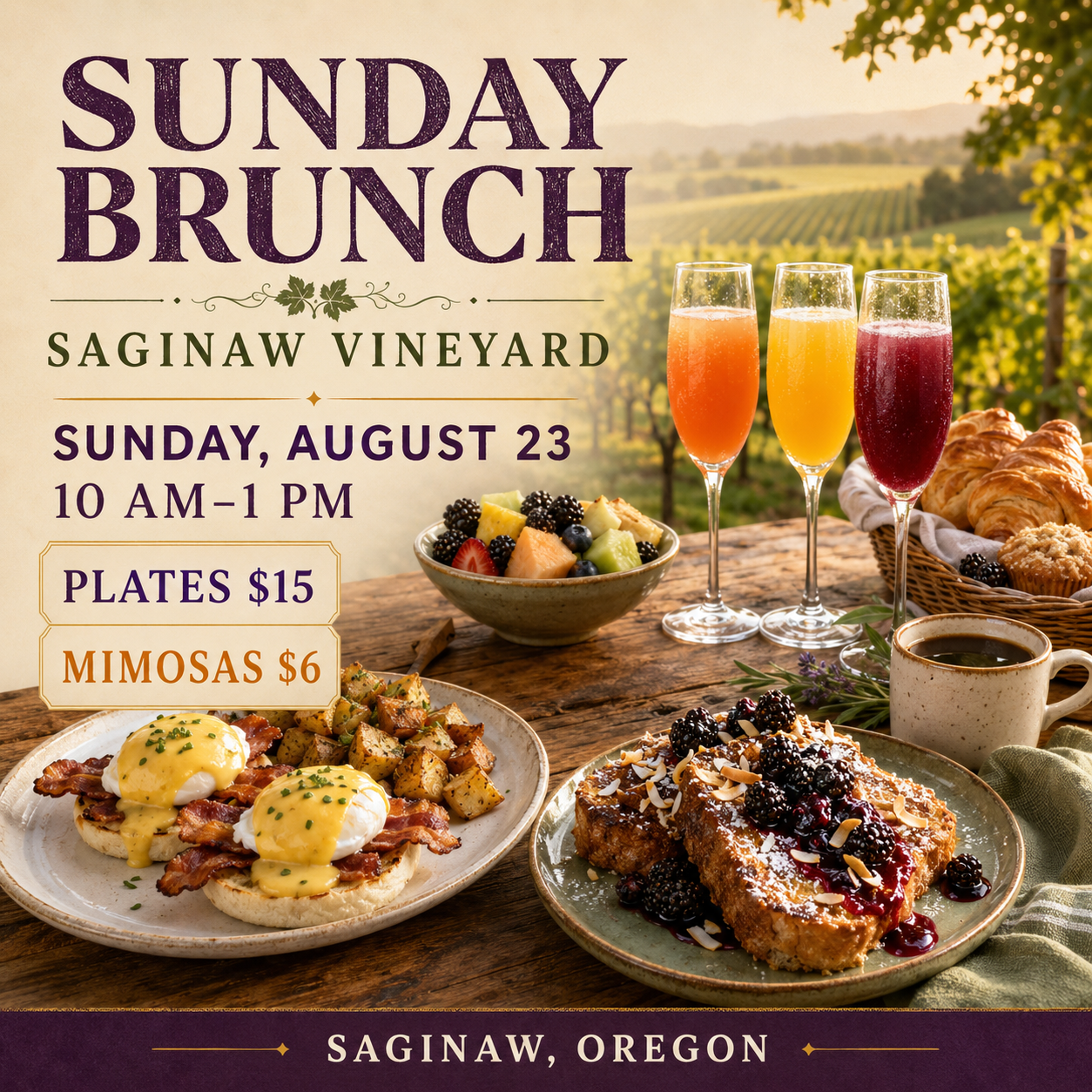 Sunday Brunch at Saginaw Vineyard