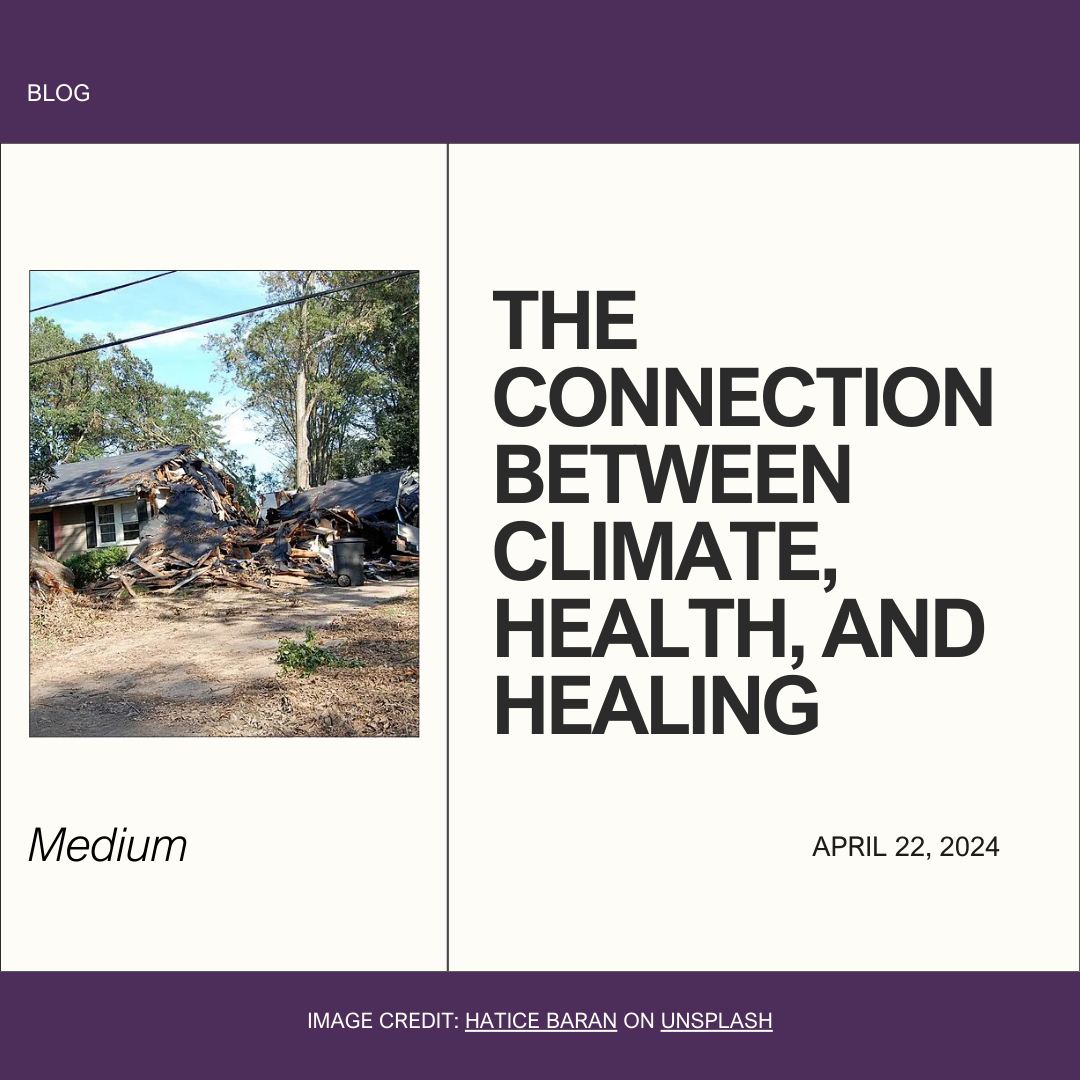 Title: The Connection between Climate, Health, and Healing
Image: Post-hurricane Gustav destruction of a home