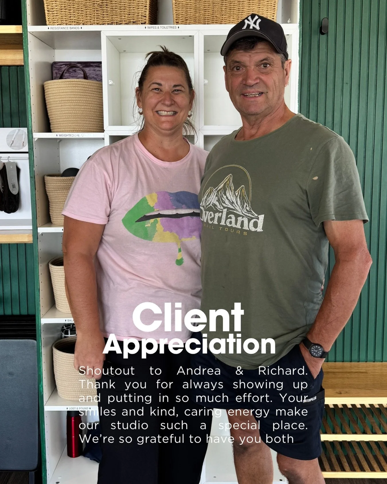 Client spotlight: Shoutout to Andrea &amp; Richard 🤍

Thank you for always showing up and putting in so much effort in every class. Your dedication never goes unnoticed.

You both bring the loveliest smiles into the studio and such a kind, caring en