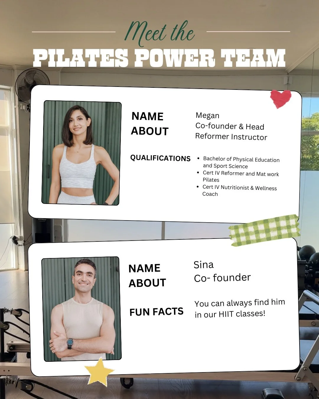 Introducing Part 1 of the Pilates Power team 🧘🏻&zwj;♀️

If you&rsquo;re booking a class and wondering who you&rsquo;ll see when you rock up&hellip; here are some of the legends behind the mic, the playlists, and the burn.

Part 2 coming soon.

#Pil