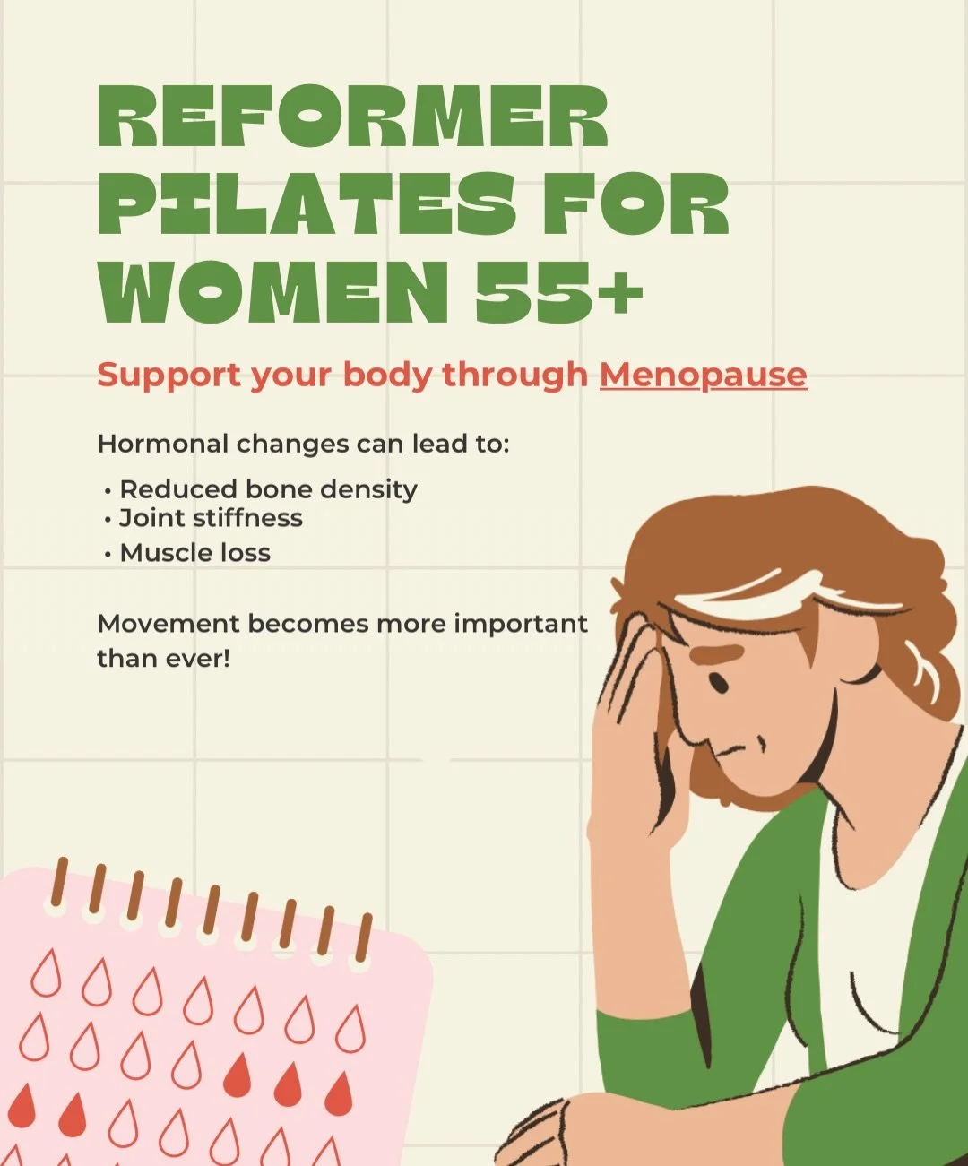 Supporting your body through every stage 🧘🏻&zwj;♀️

Menopause can bring changes like reduced bone density, joint stiffness, and muscle loss. The right kind of movement can make all the difference 🤍

Reformer Pilates offers a low-impact, supportive