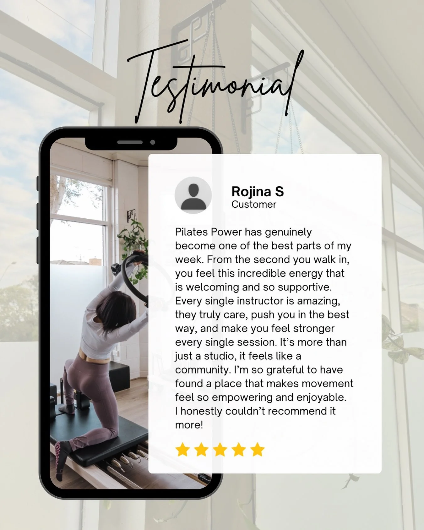 Reviews like this mean the world to us 💌

Thank you to our amazing community for trusting and supporting us 🙌🏼🥰

If you&rsquo;ve been loving your classes with us, we&rsquo;d be so grateful for a Google review via the link in our bio! 

#pilatespo