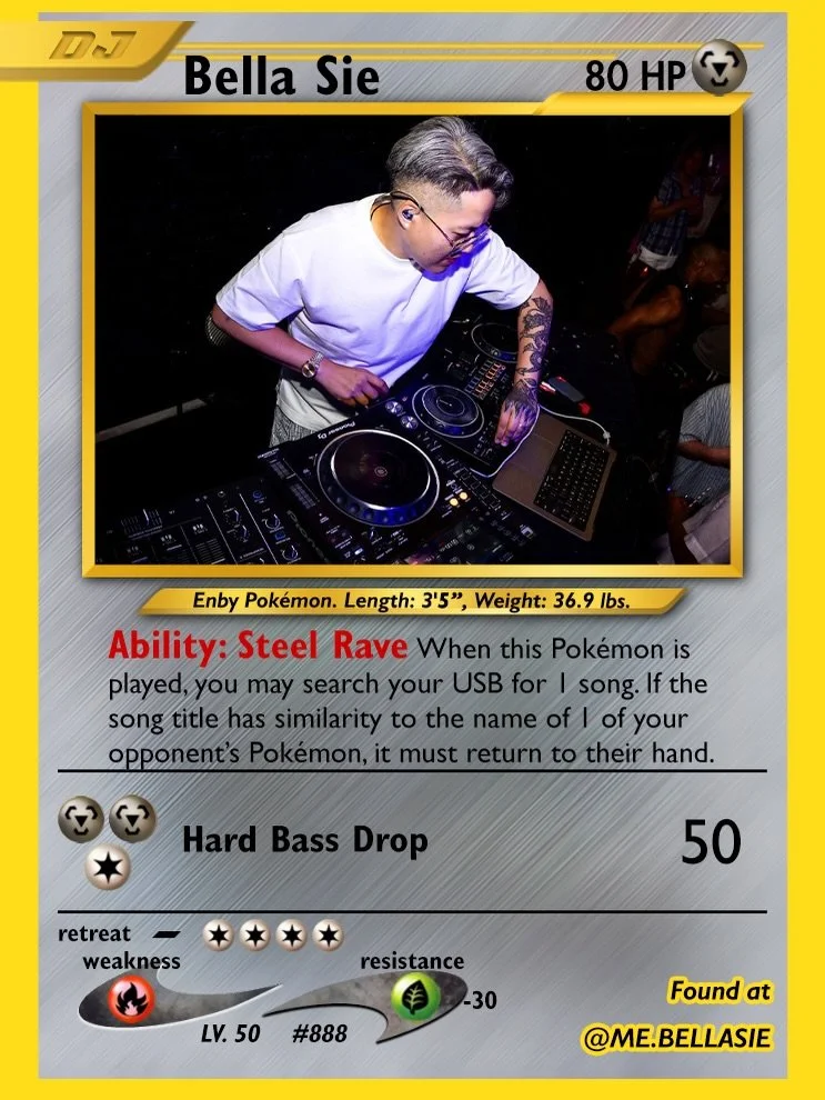 Bella Sie | @me.bellasie
Steel-type Enby Pok&eacute;mon with the ability &ldquo;Steel Rave.&rdquo; Keep a well-labeled USB. The right track sends an opposing Pok&eacute;mon straight back to their hand, no damage required.

Pok&eacute;Pop
📍 @birdhous