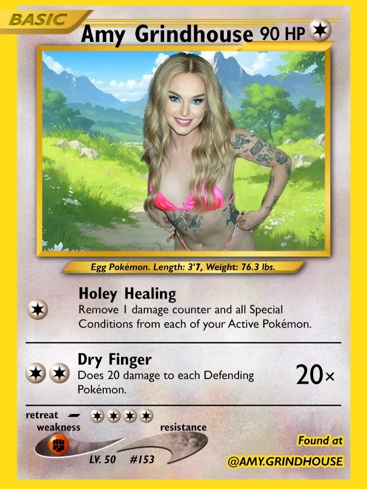 Amy Grindhouse | @amy.grindhouse
Normal-type Egg Pok&eacute;mon with the attack &ldquo;Holey Healing.&rdquo; Send them out when your whole bench is poisoned, burned, or generally going through it. They wipe every Special Condition in one go, then Dry