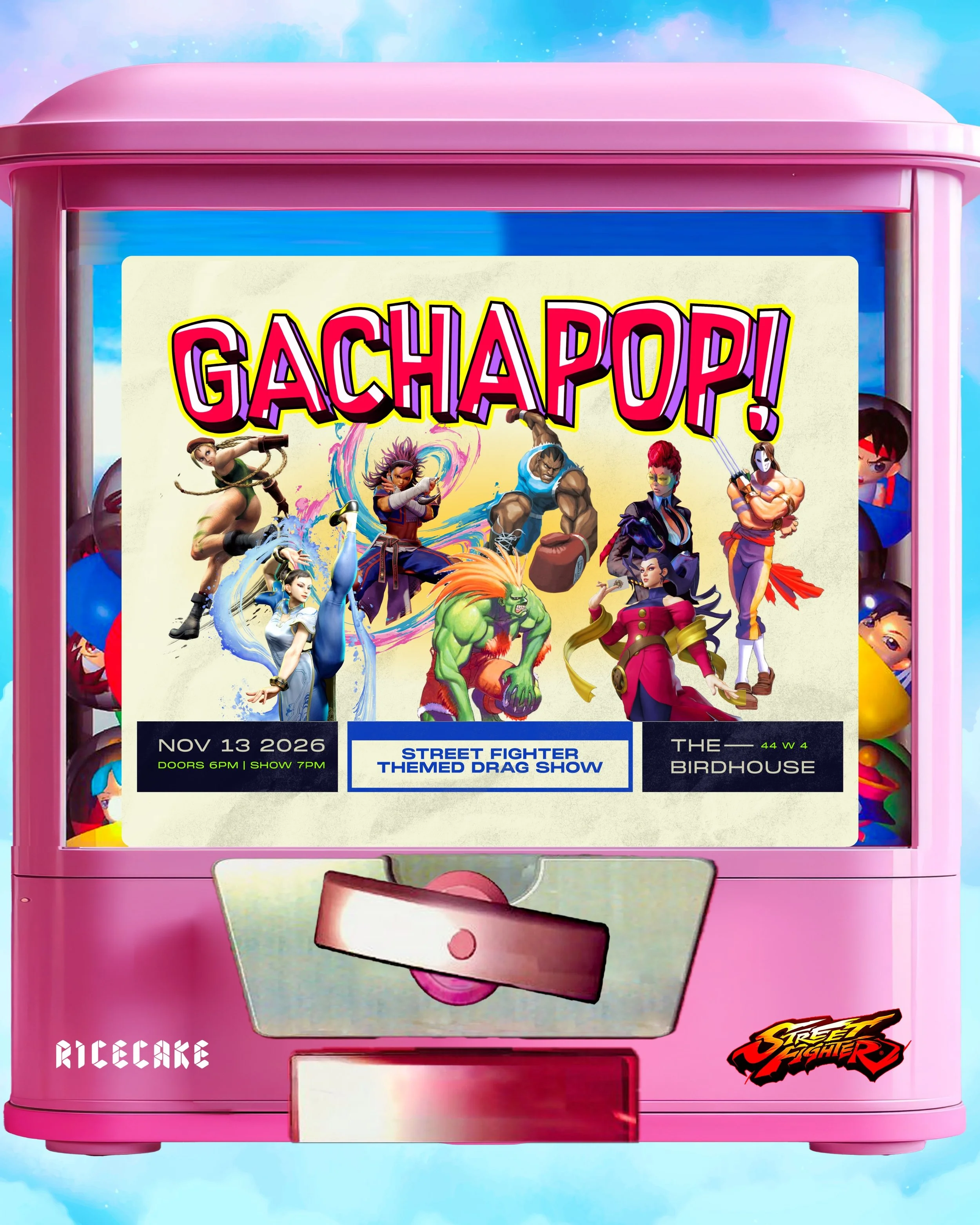 We put a coin in the gacha machine and it gave us&hellip;Street Fighter!🕹️

GACHAPOP! is the drag show that grew out of Pok&eacute;Pop: every edition pulls from a different Asian pop culture phenomenon you grew up with. On November 13, eight drag pe
