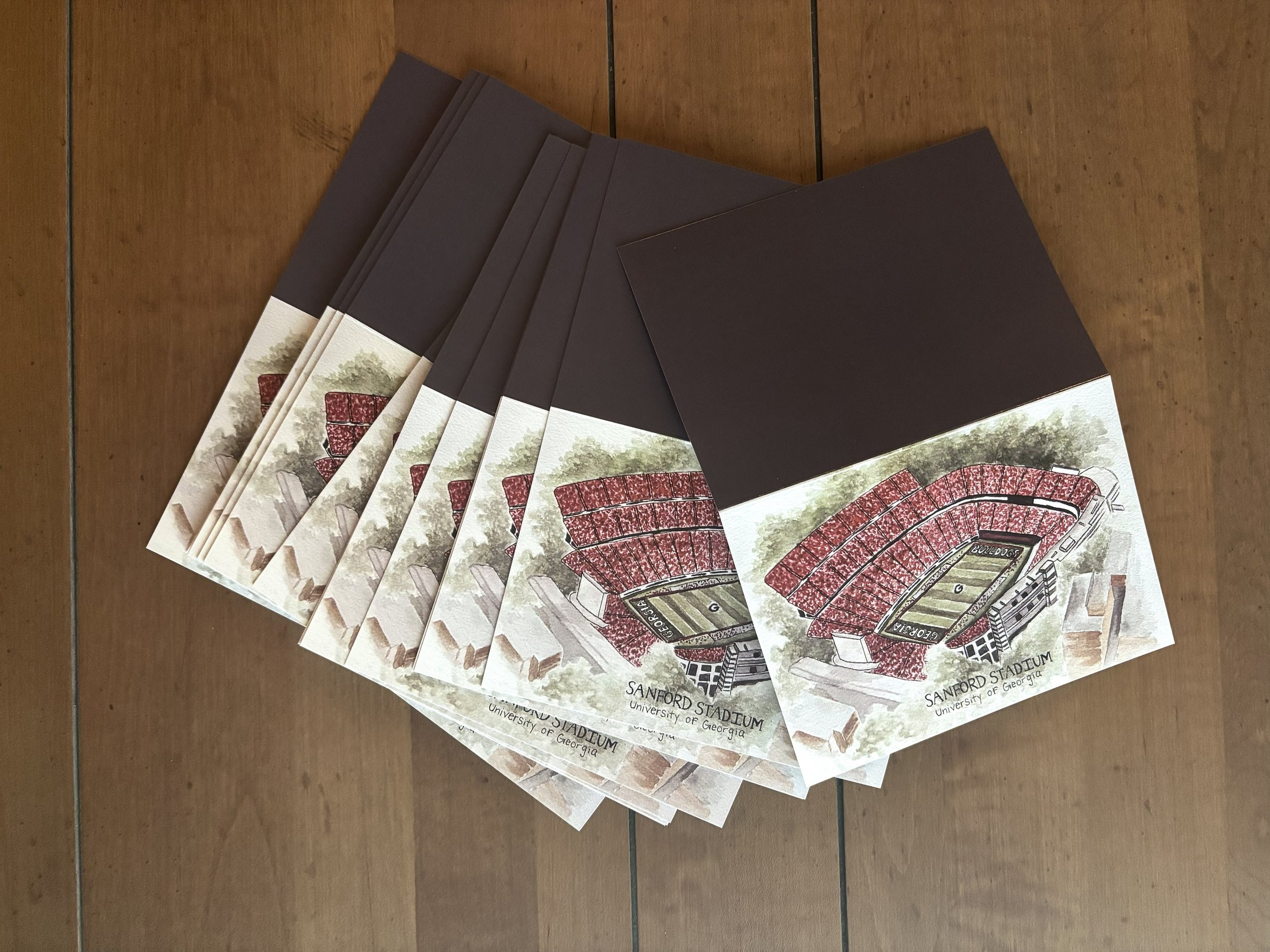 Sanford Stadium Watercolor Cards