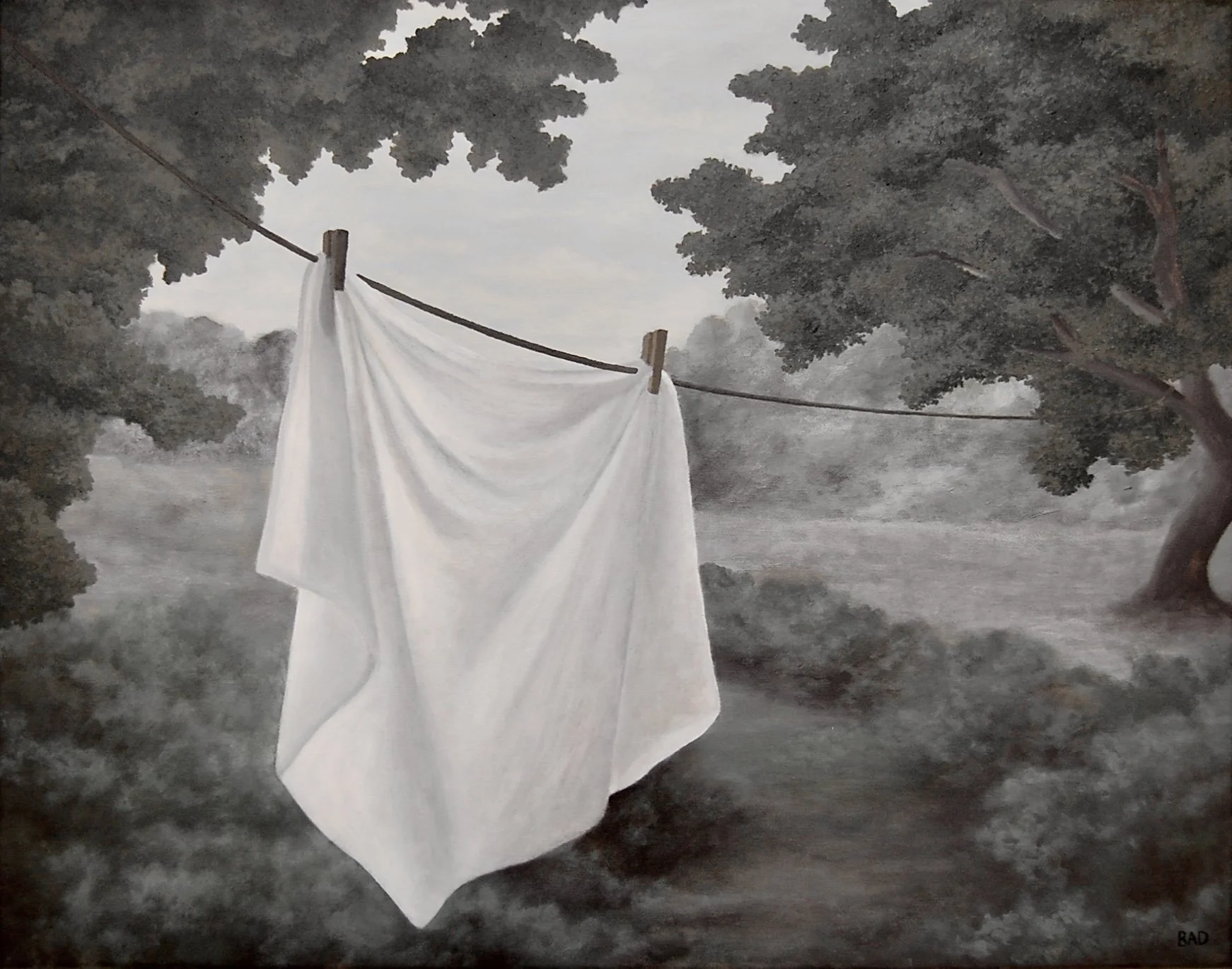 Folded Linen Painting + Frame