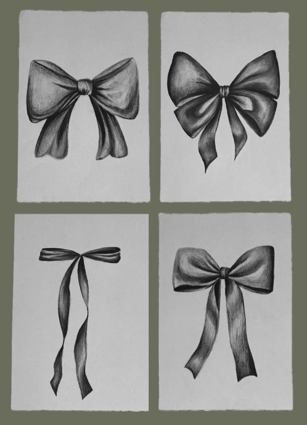 Charcoal Bows Prints (18 x 12in)