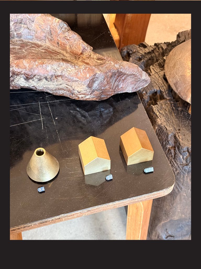 Brass House- Found at Counter Space, this small solid brass house by Takashi Hirayama immediately stayed with us. The weight, material, simplicity of the object, and care in its packaging felt balanced at first glance. Researching the designer brough