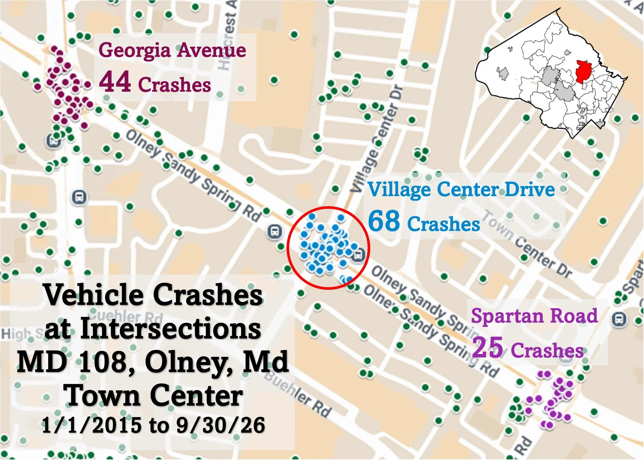 The Surprising Epicenter of Olney Traffic Accidents