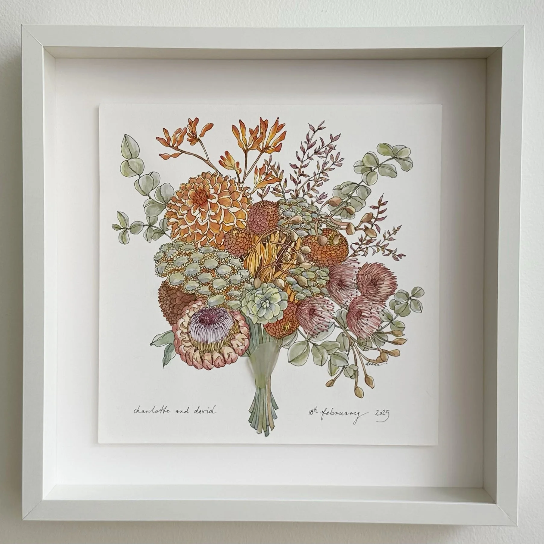 Wedding Bouquet 35cm x 35cm - Framed