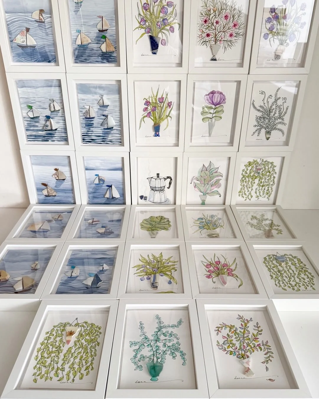 Will you have more Minis next market? Absolutely YES I WILL &lsquo;cos I love making them ☺️
Only available on market days, these mini unique and one-off artworks are individually created from the following ingredients&hellip; paper, ink, watercolour