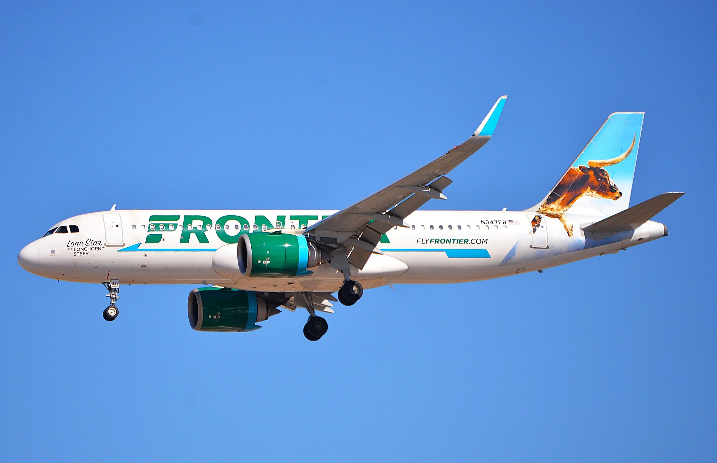 N347FR A320 LONE STAR LONGHORN STEER ORD 28C