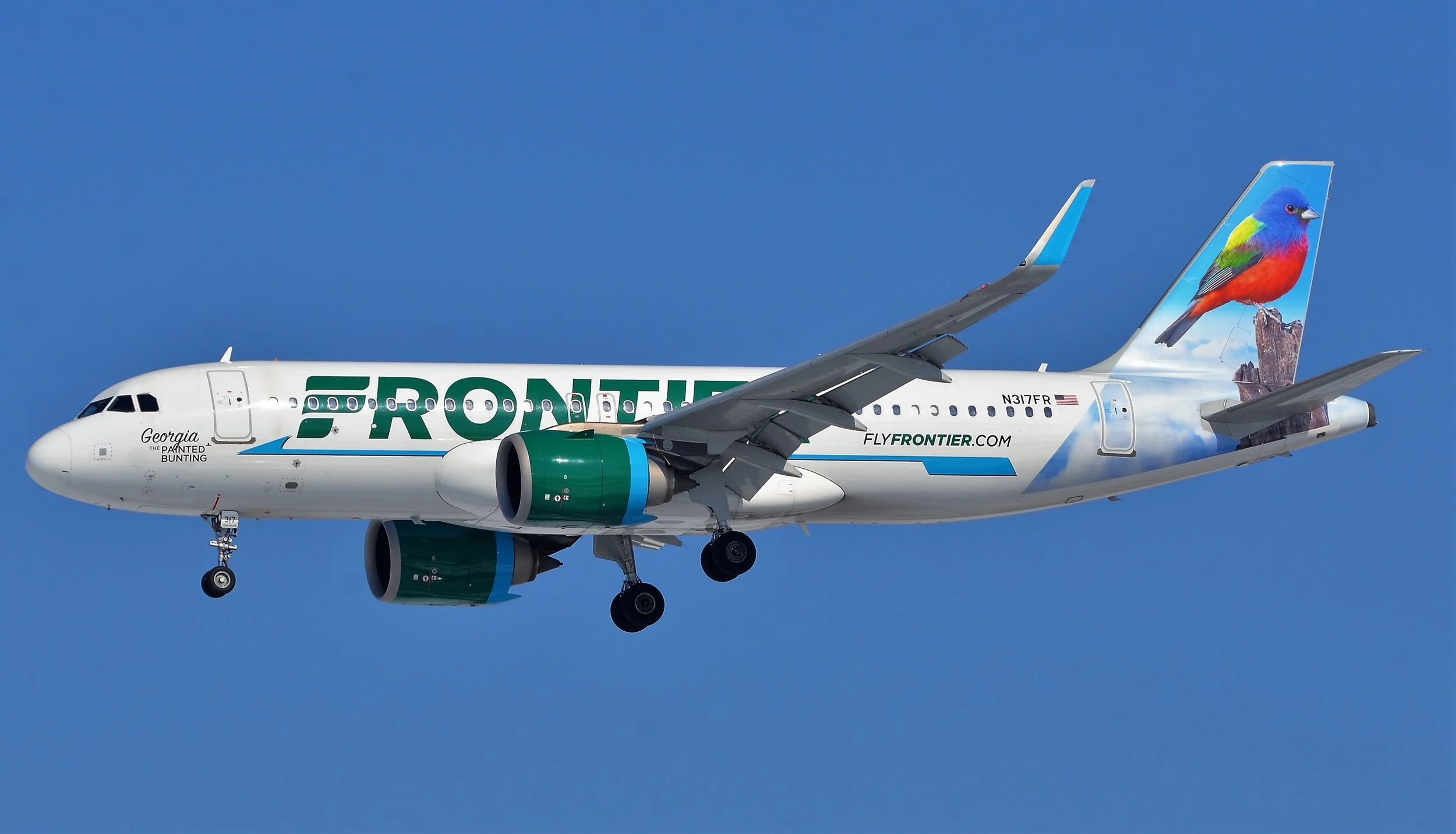 N317FR A320 GEORGIA PAINTED BUNTING ORD 28C