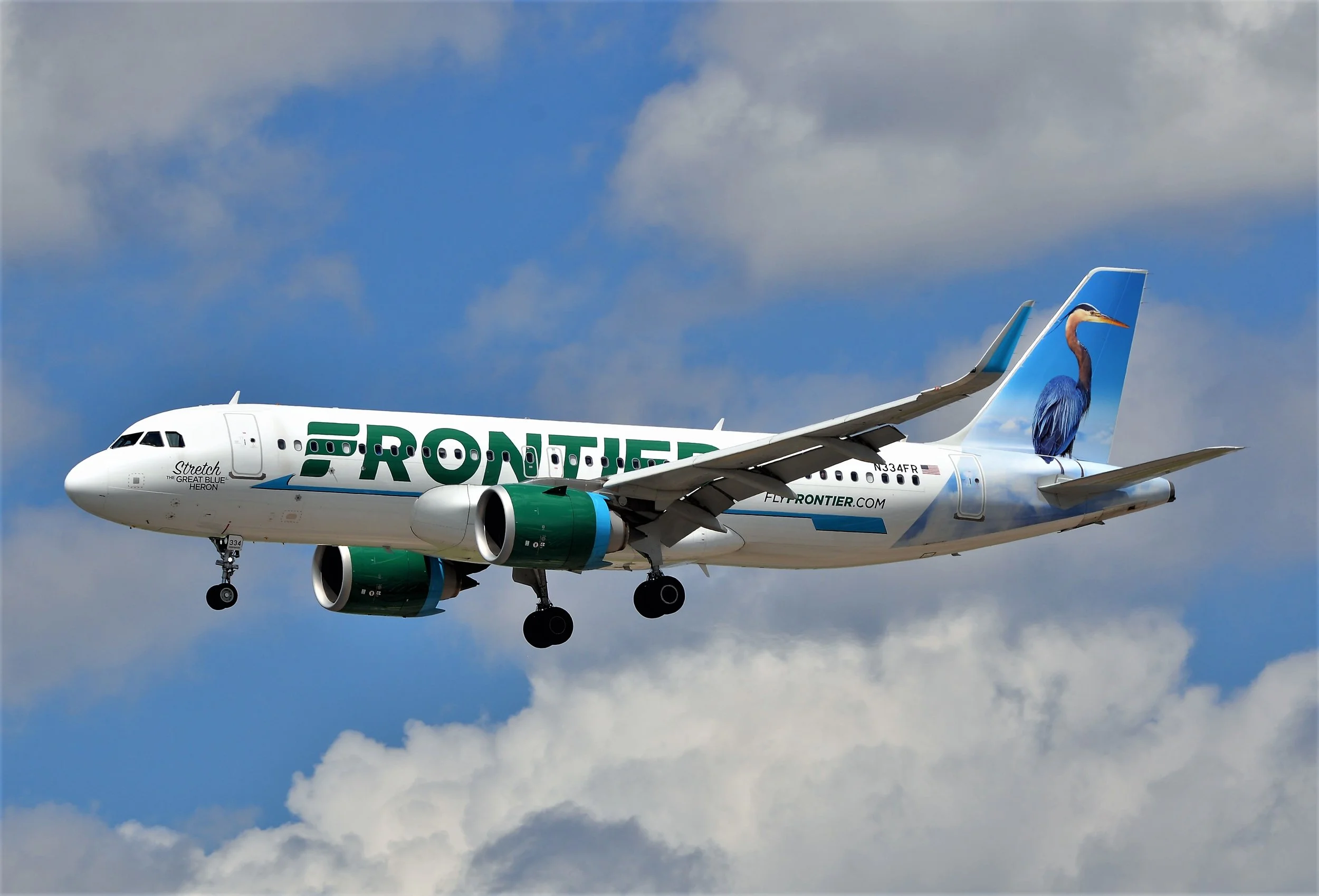 N334FR STRETCH GREAT BLUE HERRON A320 ORD 28C