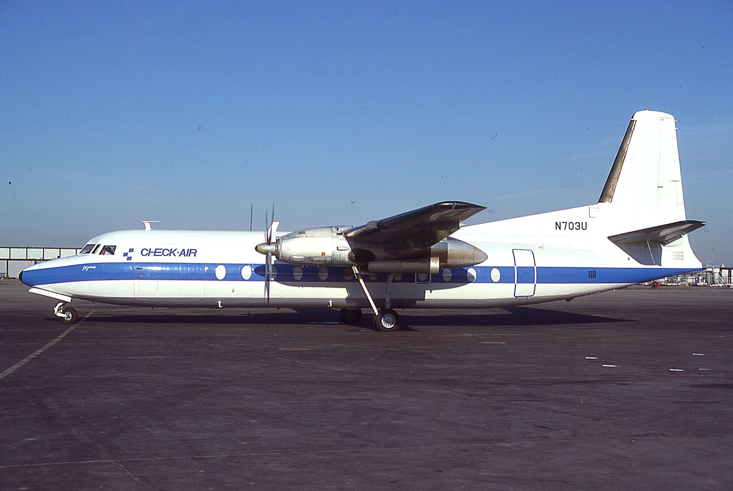 N703U CHECK AIR FH-227 ORD TWA CARGO RAMP