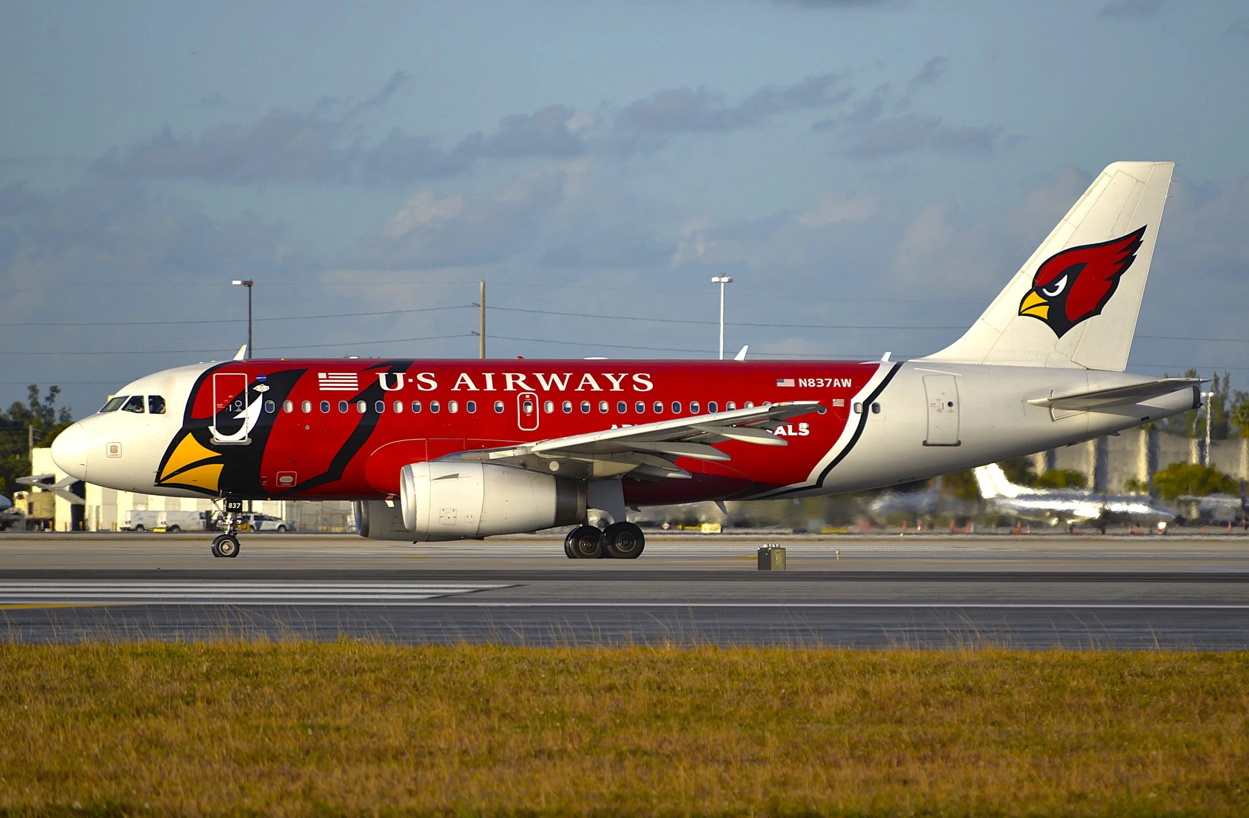 N837AW A320 US AIRWAYS ARIZONIA CARDINALS MIA