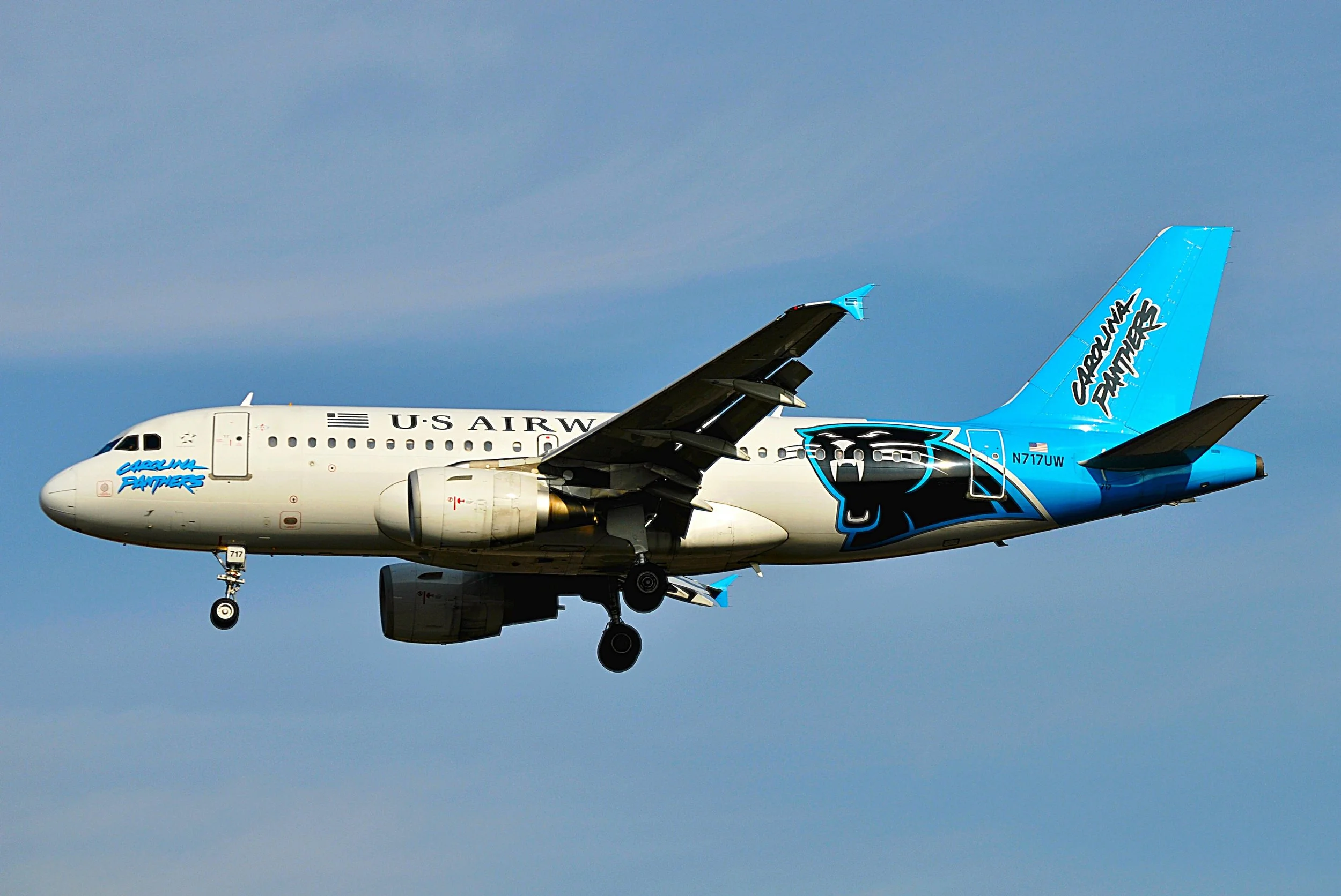  N717UW A320 US AIRWAYS CAROLINA PANTHERS ORD