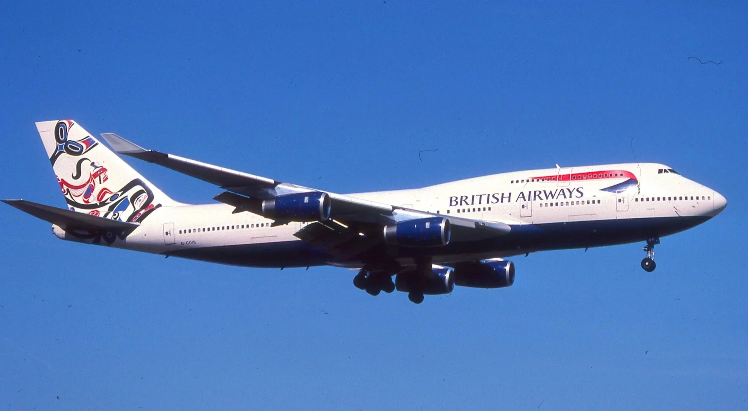 G-CIVS B737-400 BRITISH WHALE RIDER COLORS 27L ORD