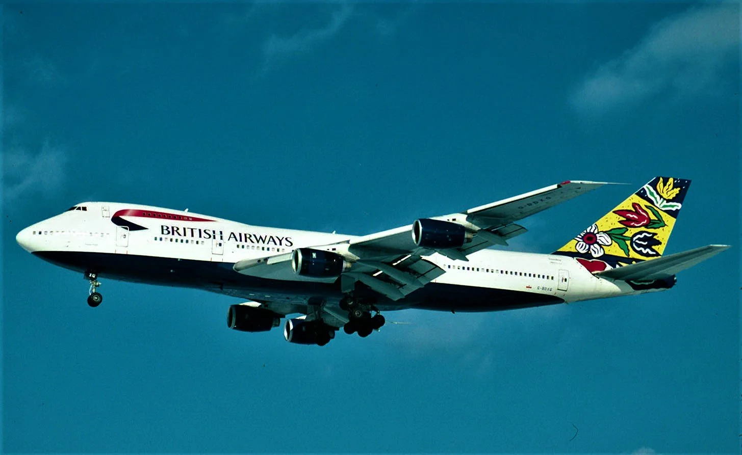 G-BDXG B747-200 FLOWER FIELD COLORS ORD 27L