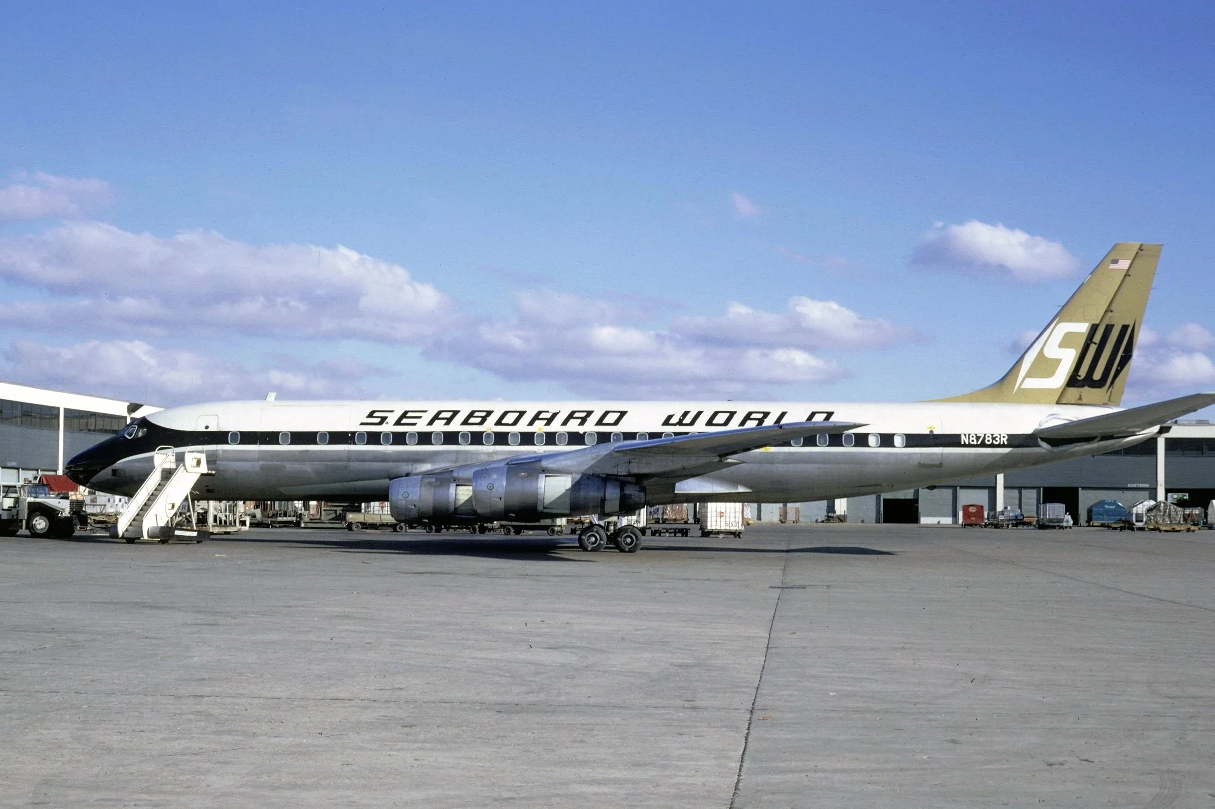 N8783R DC-8-50F SEABOARD WORLD ORD CARGO