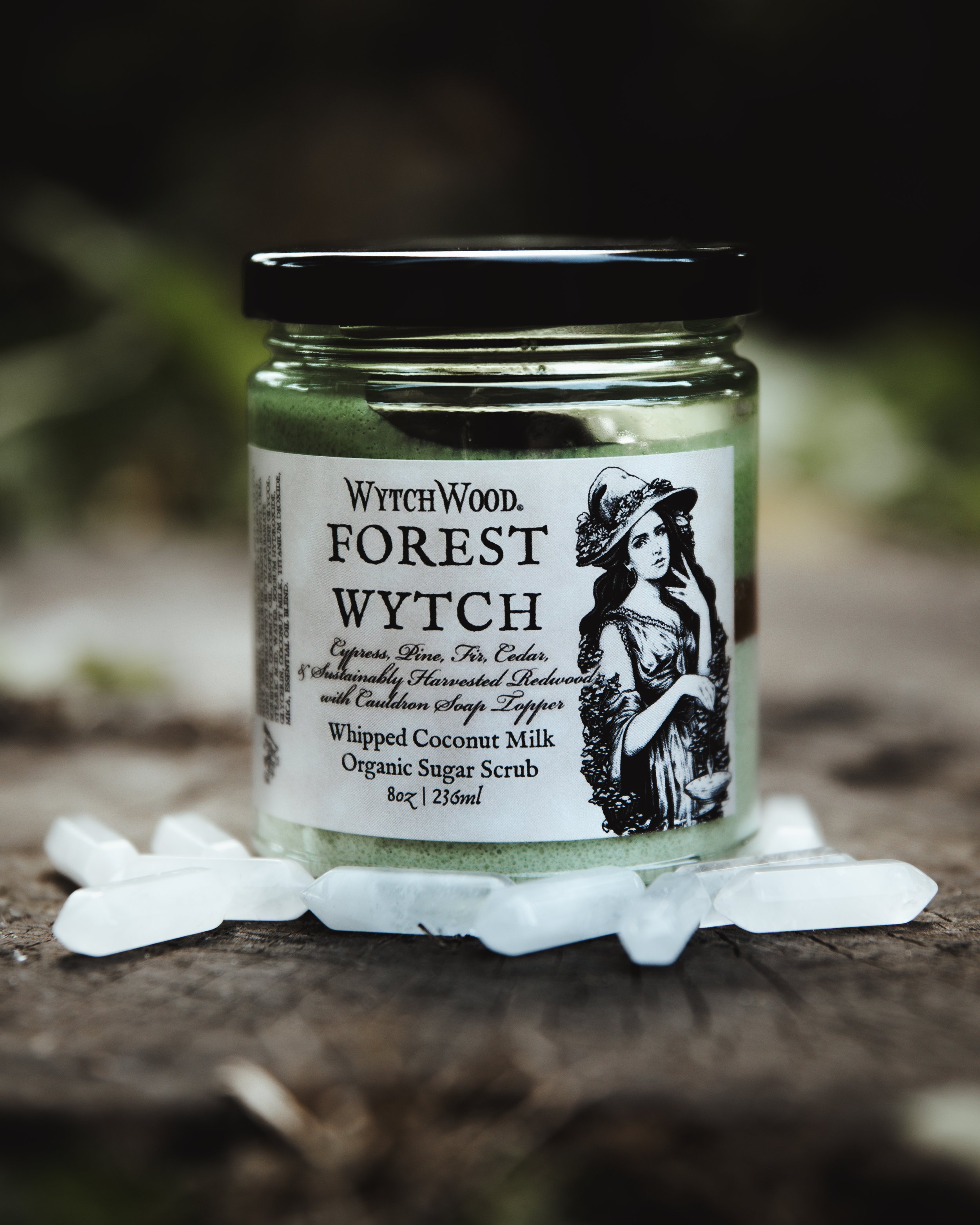 Body Scrub: Forest Wytch Cypress Pine, Fir, Cedar & Redwood. 8oz