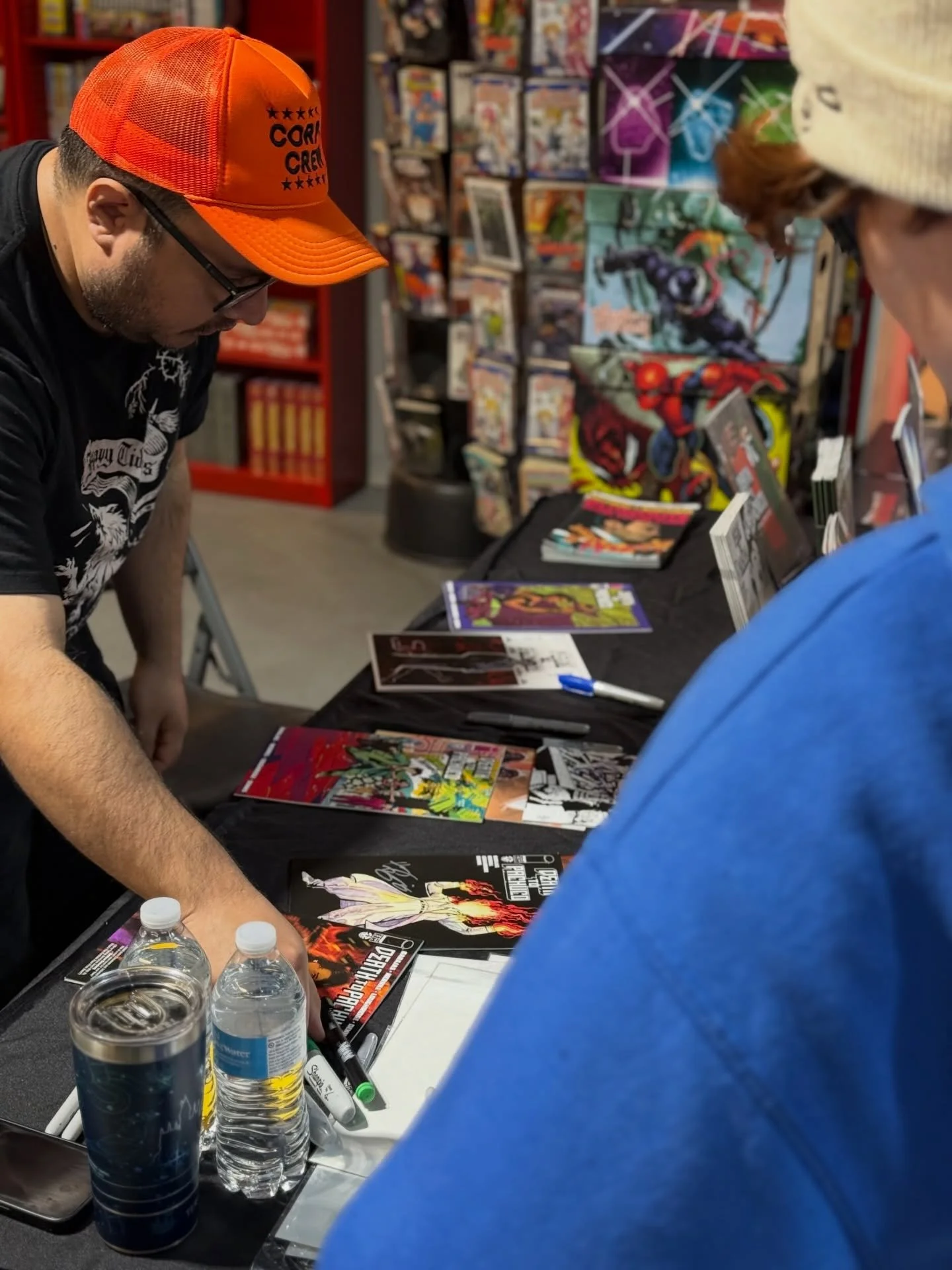 Amazing signing with @henryjbarajas at the shop today!! make sure to stop by and get your copy of Death To Pachuco signed before 2pm