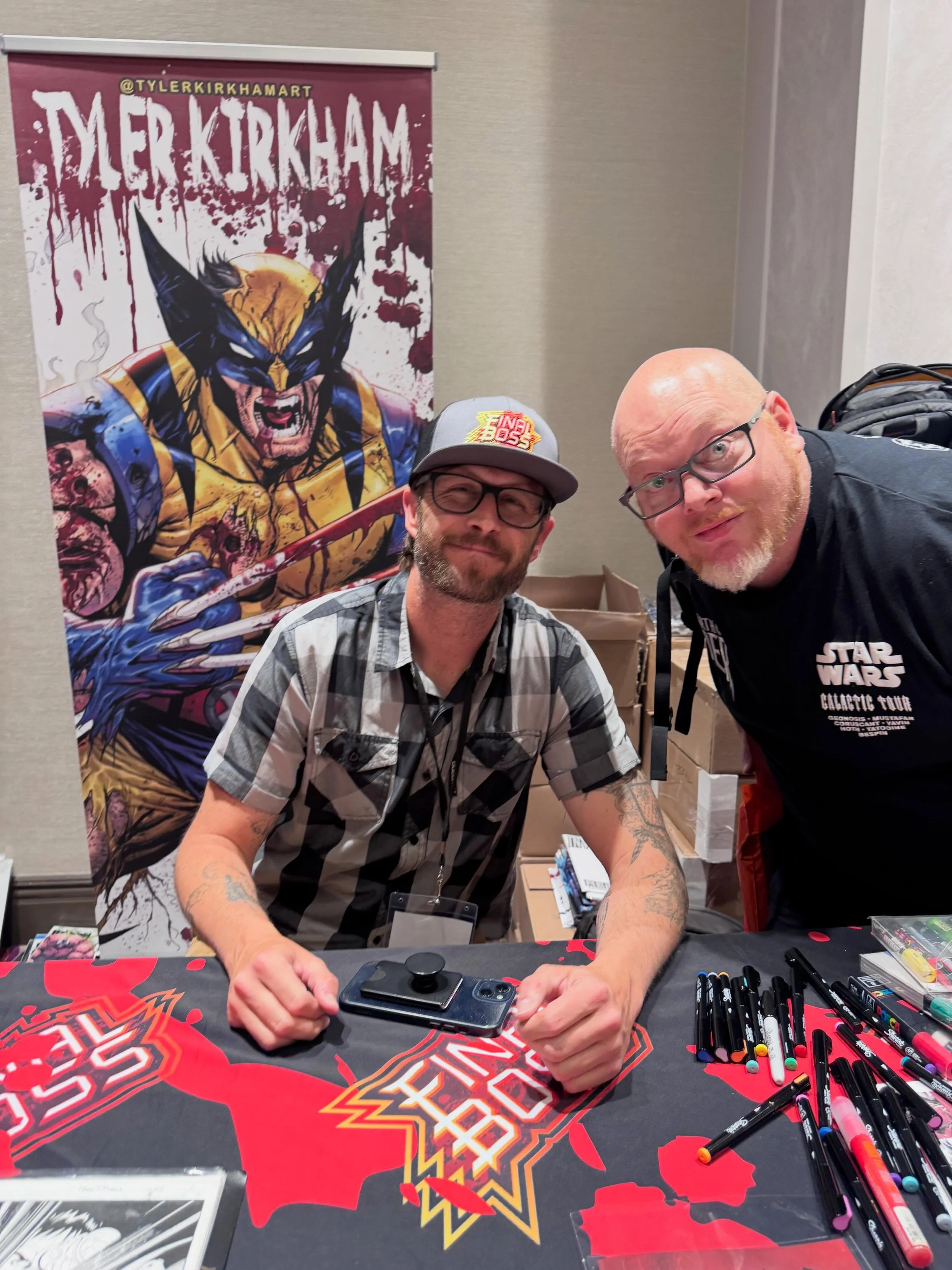 @tylerkirkhamart was the coolest down to earth artist. 

Great day one @amazingcomiccon