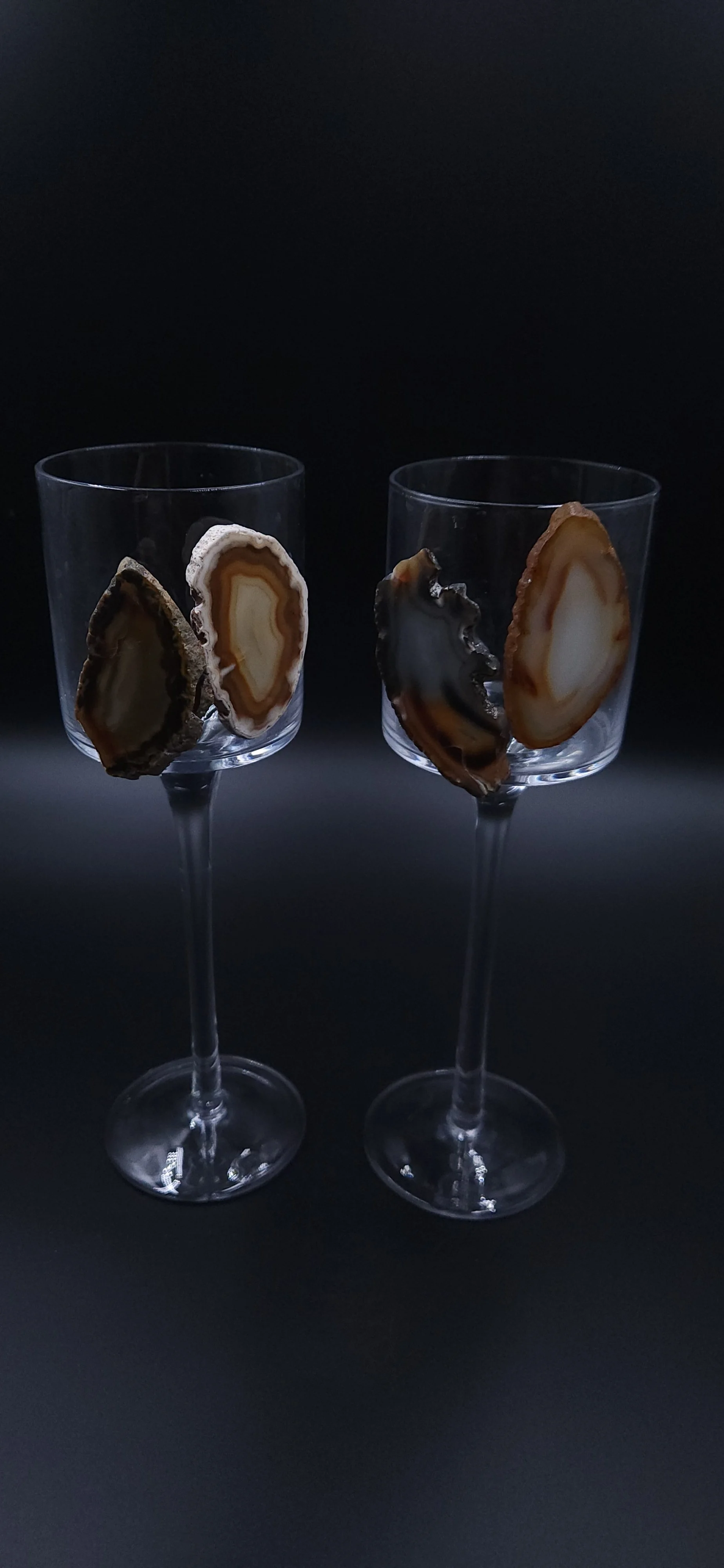 Agate Slice Tealight Holders