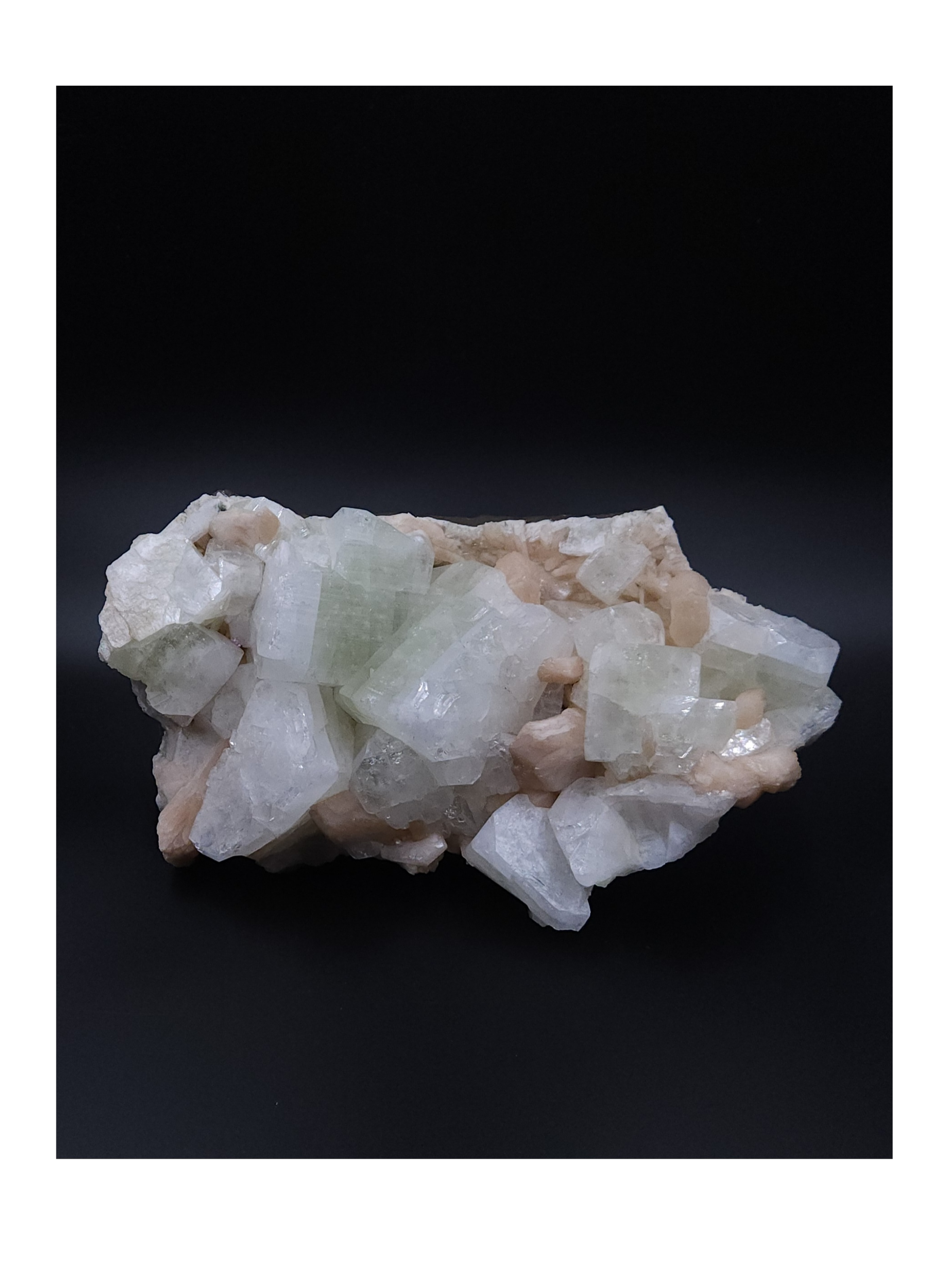 Green Apophyllite and Peach Stilbite
