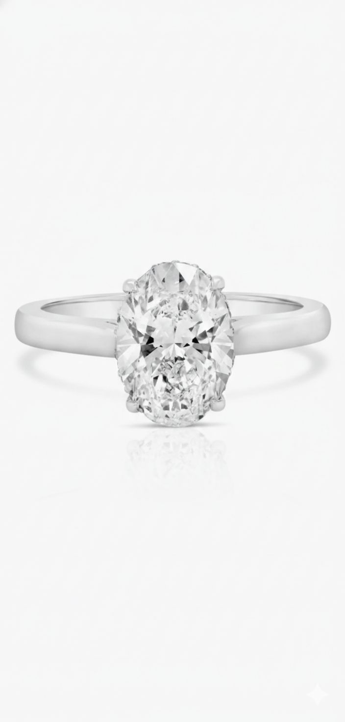 Signature Lab Grown 2ct Oval Cut Engagement Ring IGI