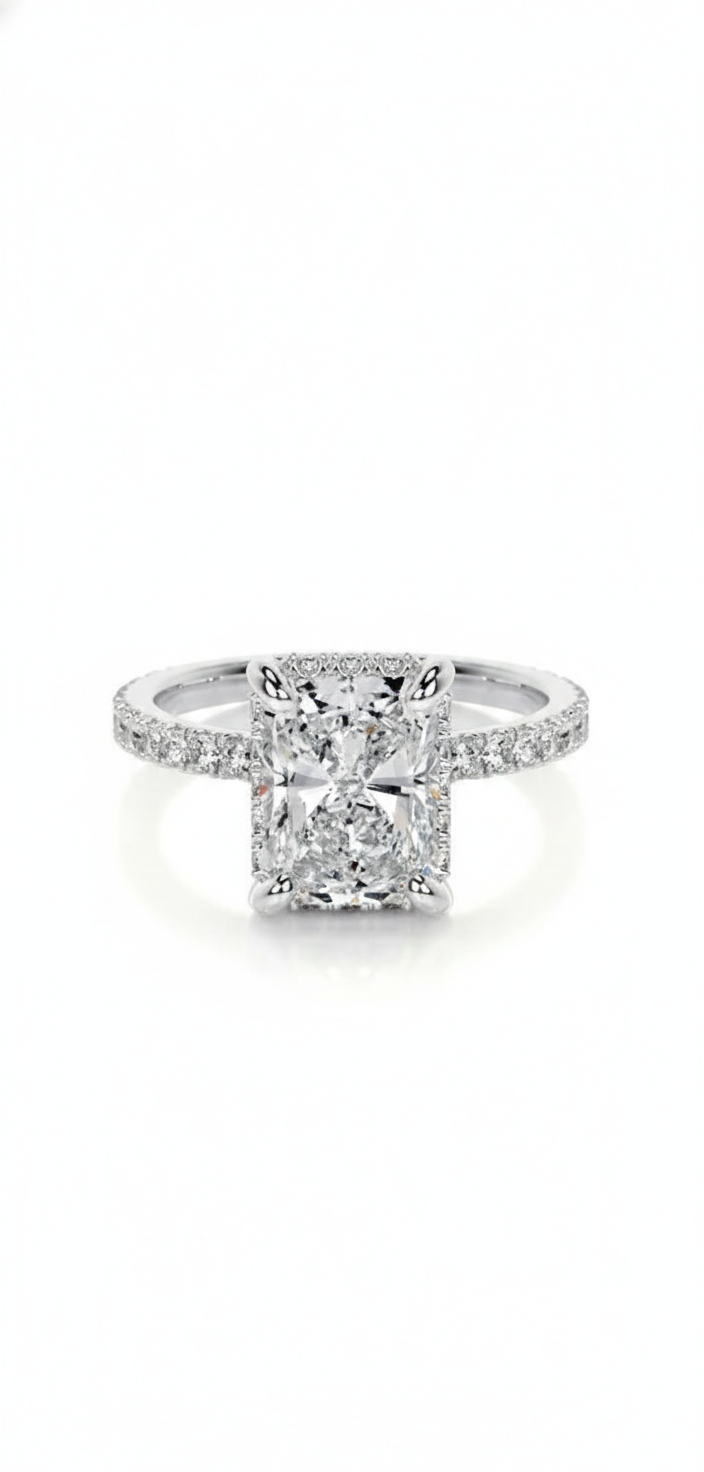2 Carat Radiant Lab Grown Diamond Ring - Best Brilliance  IGI Certified