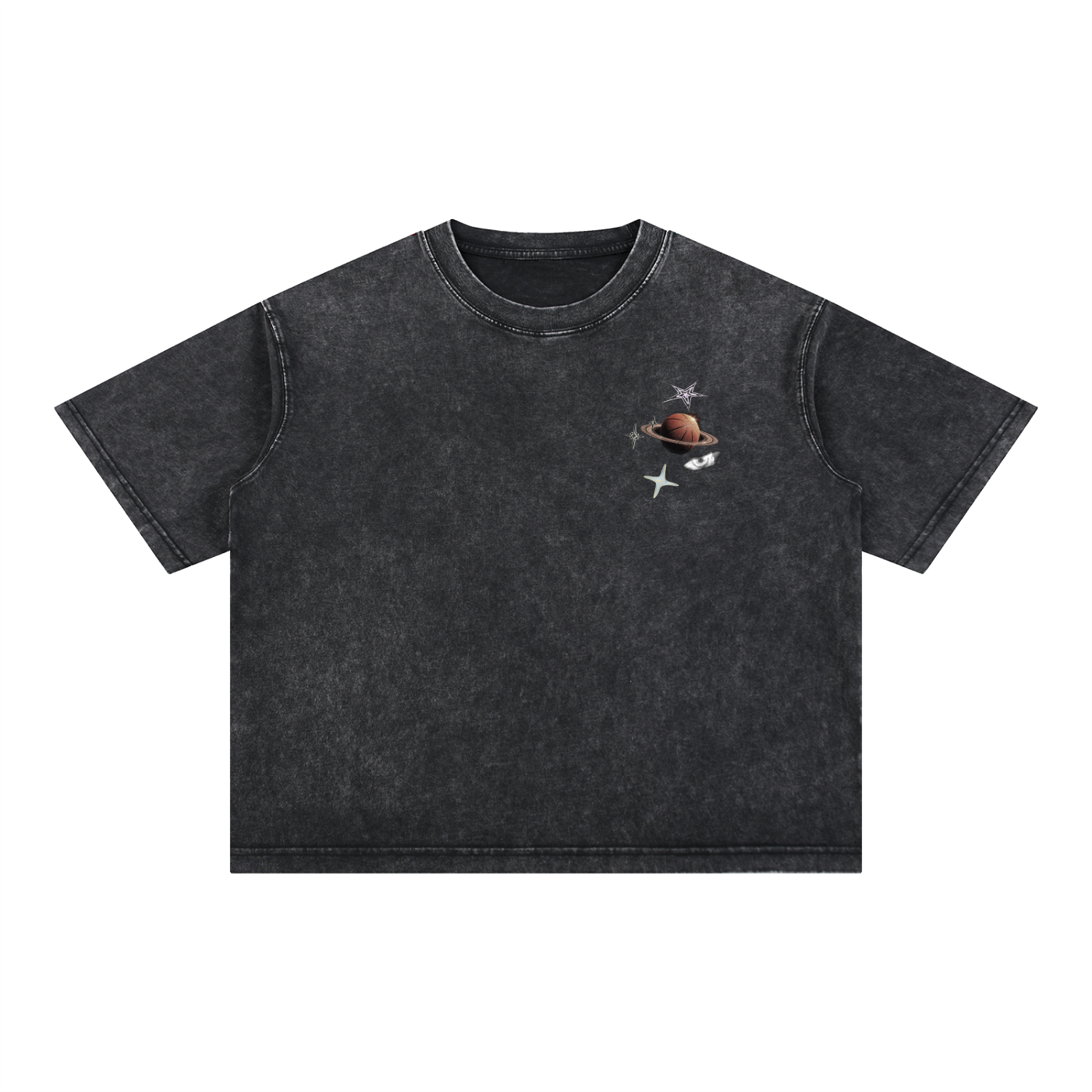 HGC Starfall Hoops Saturn Mineral Wash Tee