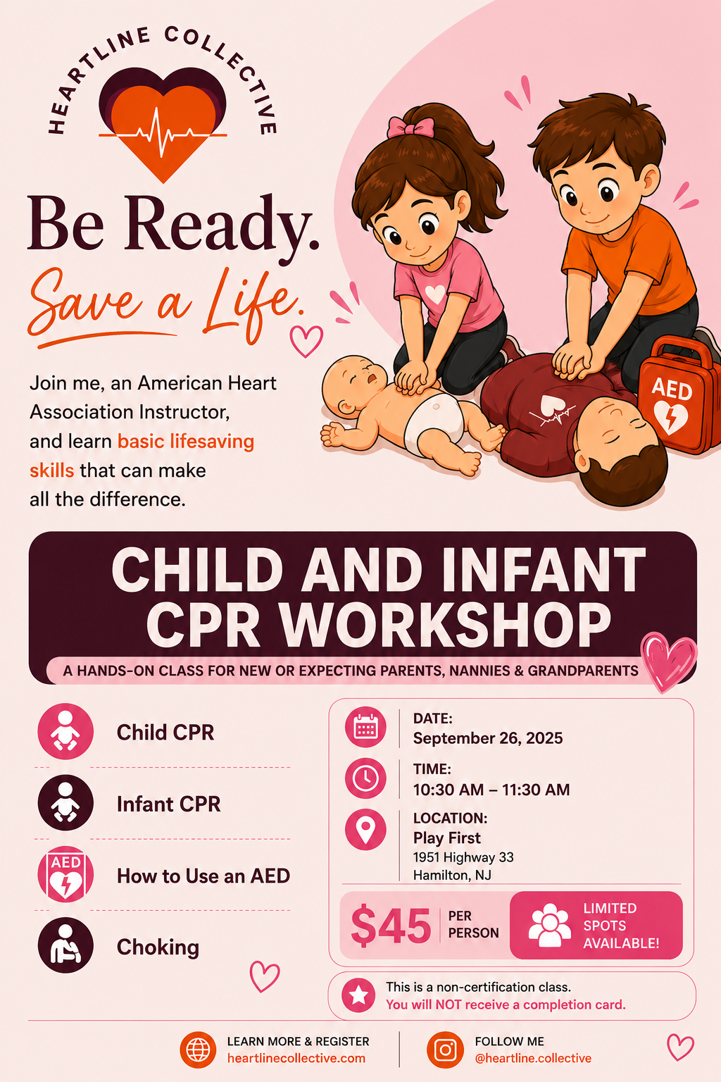 Child & Infant CPR Workshop - Hamilton, NJ
