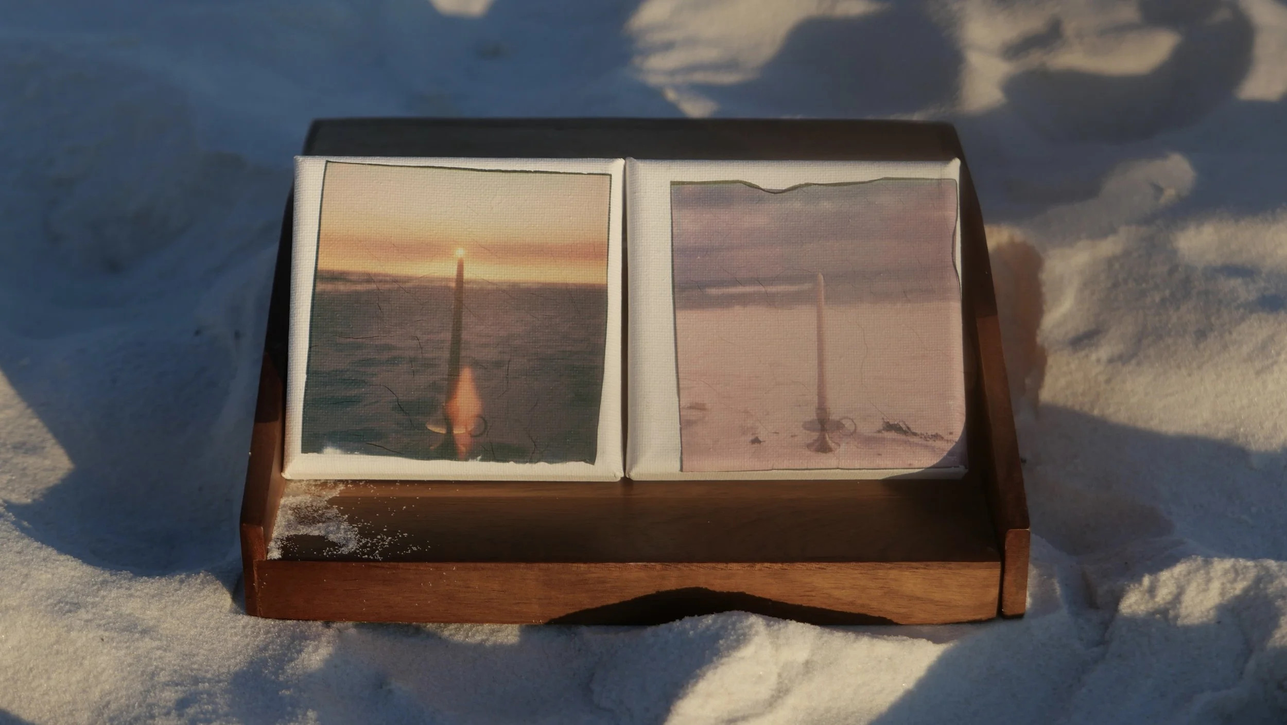 "Longing + Loss" | Polaroid emulsions on canvas, diptych