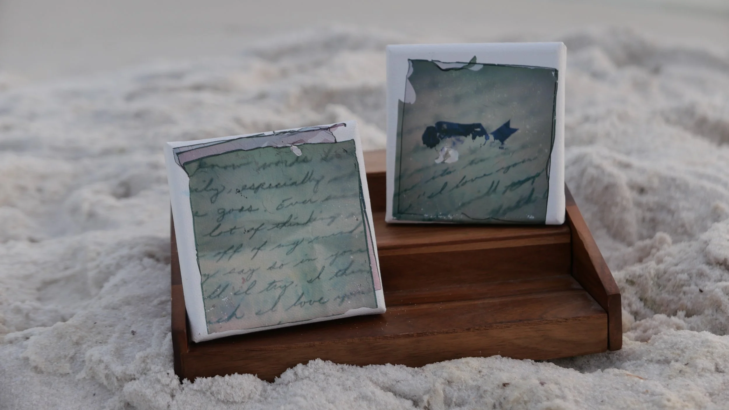 "I think you know how much I love you" | Polaroid multiple emulsions on canvas, diptych