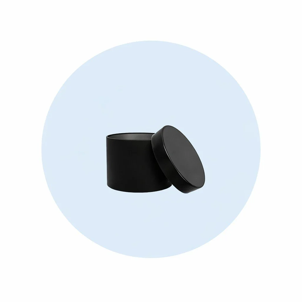 Small black tins