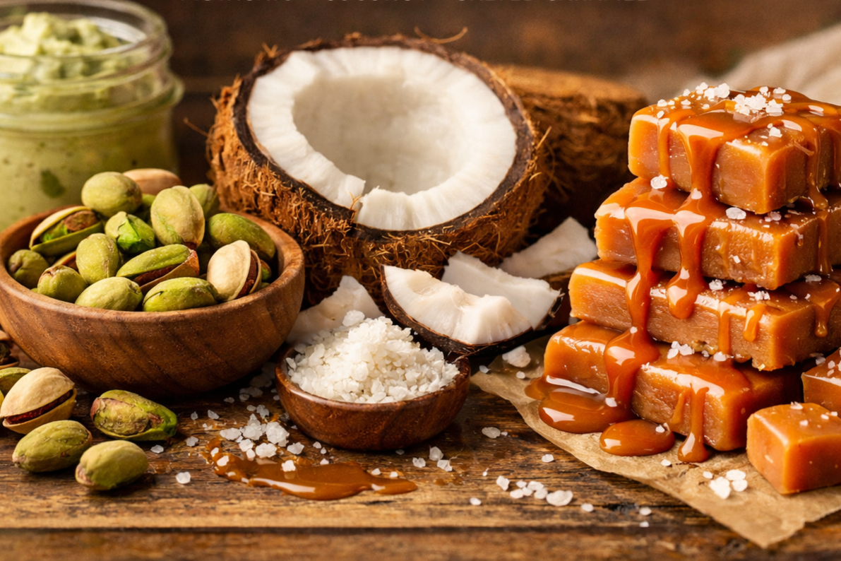 Pistachio, Coconut & Salted Caramel
