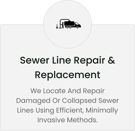 Icon of a worker fixing a sewer line truck with traffic cones