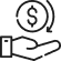 Hand holding a currency icon