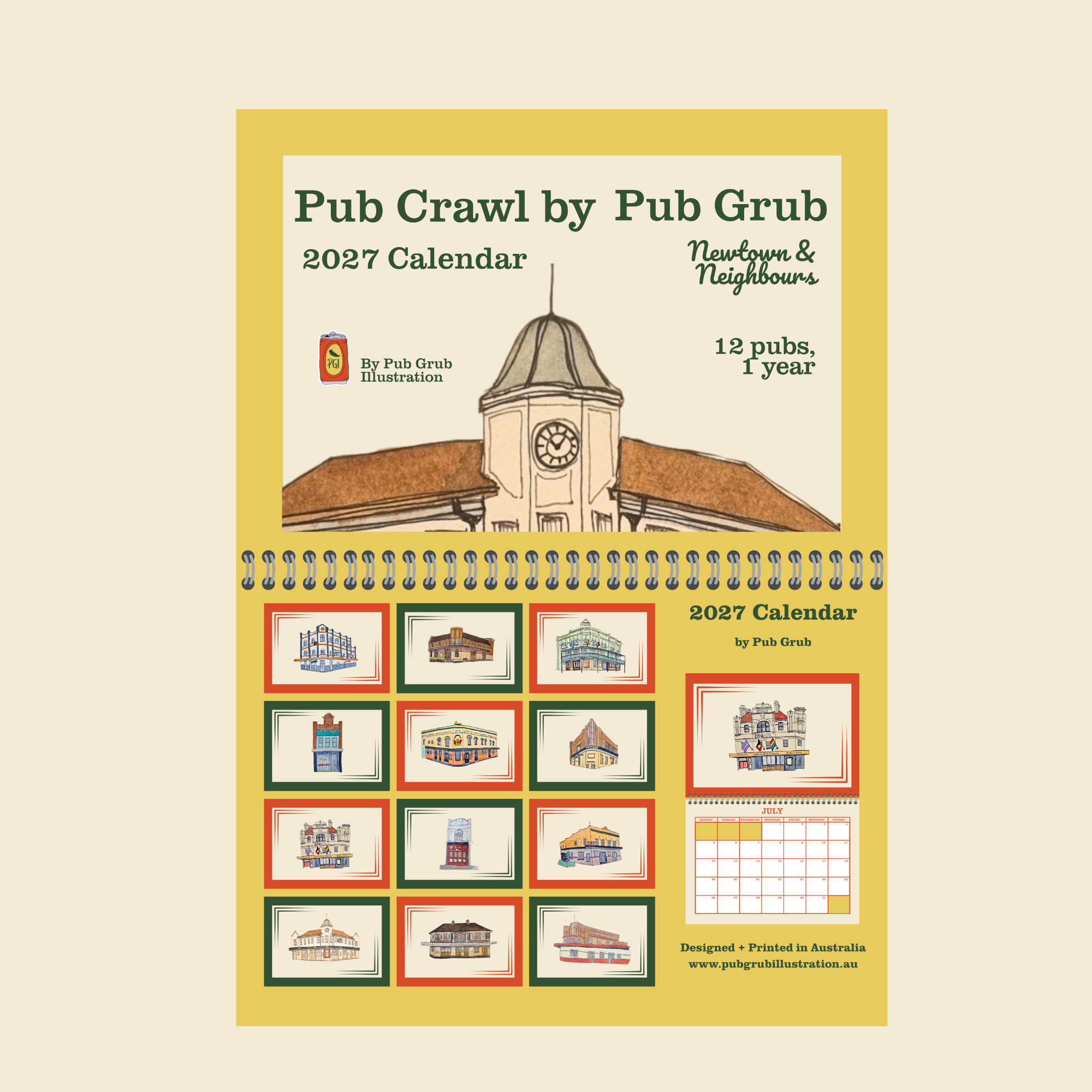 2027 Pub Crawl Calendar - Newtown and Neighbours - PRE SALE