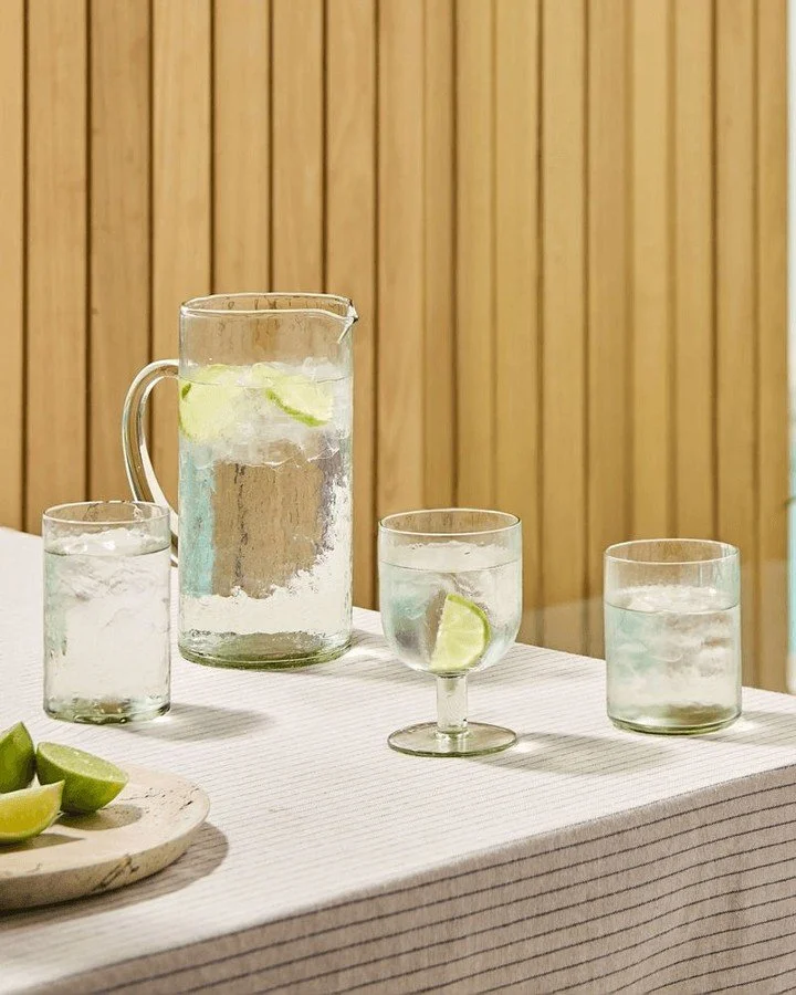 Sea mist green hues, cylindrical contour, and a gentle dimpled texture for natural elegance. Discover our Equinox glassware collection today.